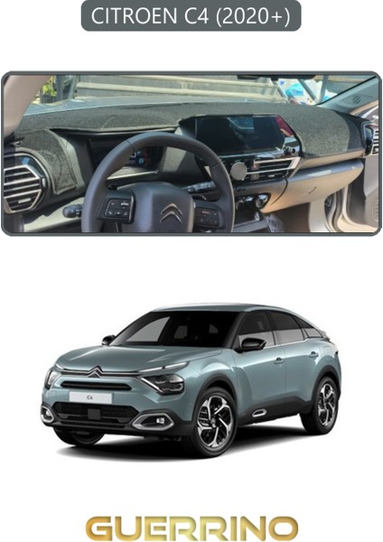 Cıtroen C4 2020+TORPİDO Koruma Halısı Gri Kenar