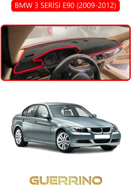 Bmw 3 Serisi E90 2009-2012TORPİDO Koruma Halısı Kırmızı Kenar