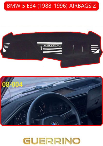 Bmw 5 E34 1988-1996 Airbagsiztorpido Koruma Halısı Kırmızı Kenar