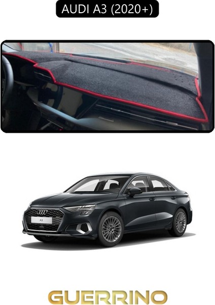 Audi A3 (2020+)TORPİDO Koruma Halısı Siyah Kenar