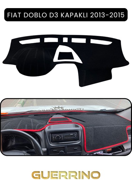 Fıat Doblo D3 Kapaklı 2013-15 Modellerine Uyguntorpido Koruma Halısı Siyah Kenar