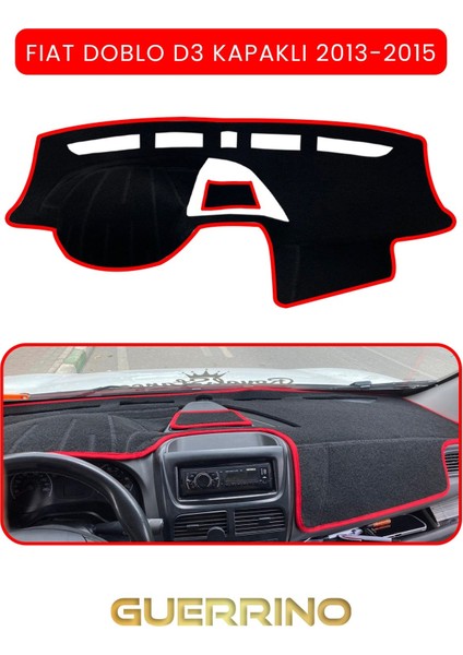 Fıat Doblo D3 Kapaklı 2013-15 Modellerine Uyguntorpido Koruma Halısı Kırmızı Kenar
