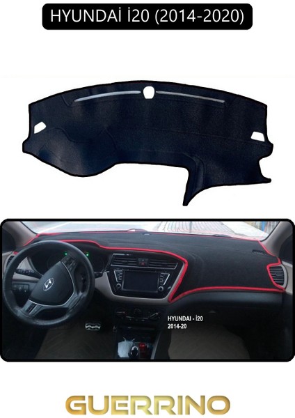 Hyundai I20 2014-2020TORPİDO Koruma Halısı Siyah Kenar