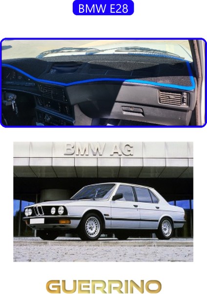 Bmw E28TORPİDO Koruma Halısı Mavi Kenar