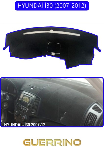 Hyundai I30 2007-2012TORPİDO Koruma Halısı Mavi Kenar