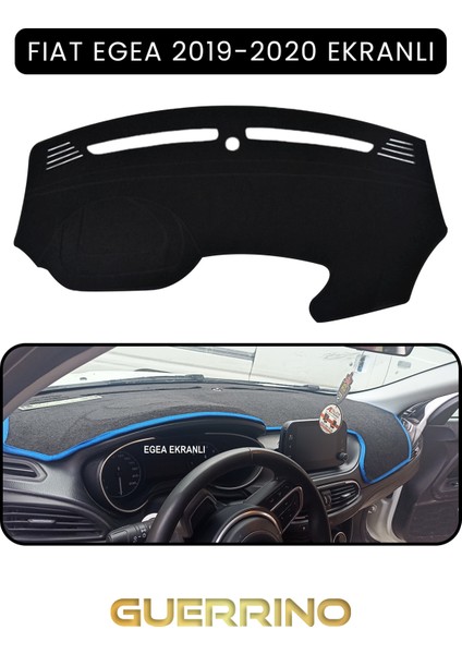 Fıat Egea 2019-2024 Modellerine Uygun Ekranlıtorpido Koruma Halısı Siyah Kenar