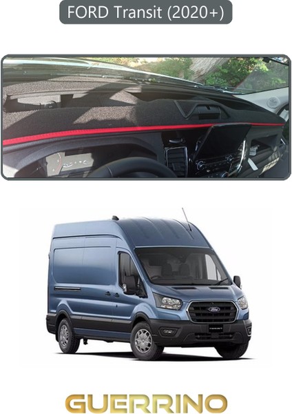 Ford Transit 2020+TORPİDO Koruma Halısı Gri Kenar