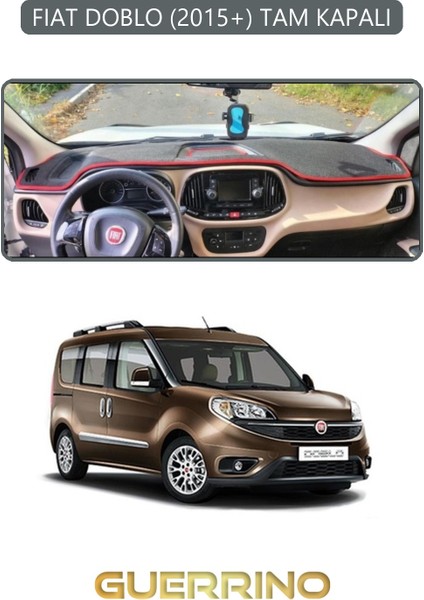 Fıat Doblo 2015+ Tam Kapalıtorpido Koruma Halısı Gri Kenar