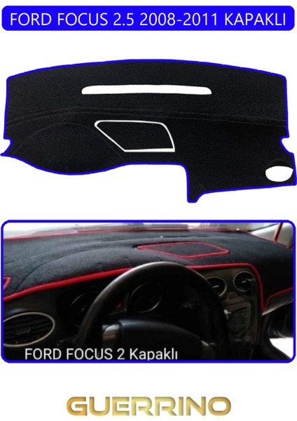 Ford Focus 2,5 (2008-2011) Kapaklıtorpido Koruma Halısı Mavi Kenar