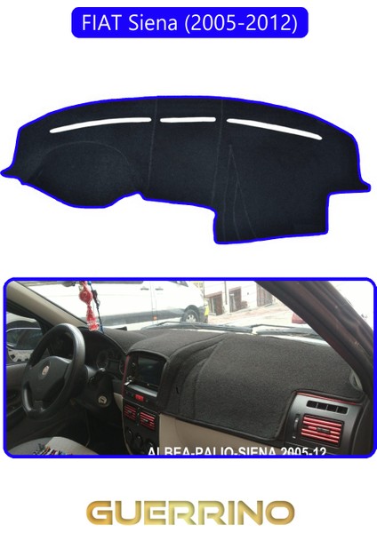 Fıat Siena 2005-2012 Modellerine Uyguntorpido Koruma Halısı Mavi Kenar