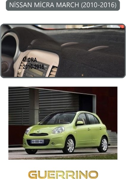Nissan Micra March 2010-2016TORPİDO Koruma Halısı Gri Kenar