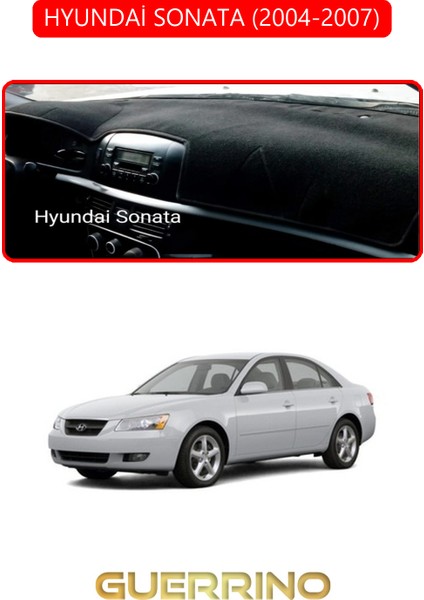 Hyundai Sonata 2004-2007TORPİDO Koruma Halısı Kırmızı Kenar