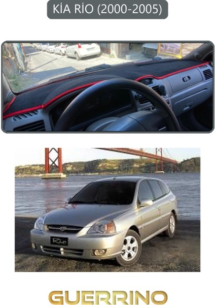 Kia Rio 2000-2005TORPİDO Koruma Halısı Gri Kenar