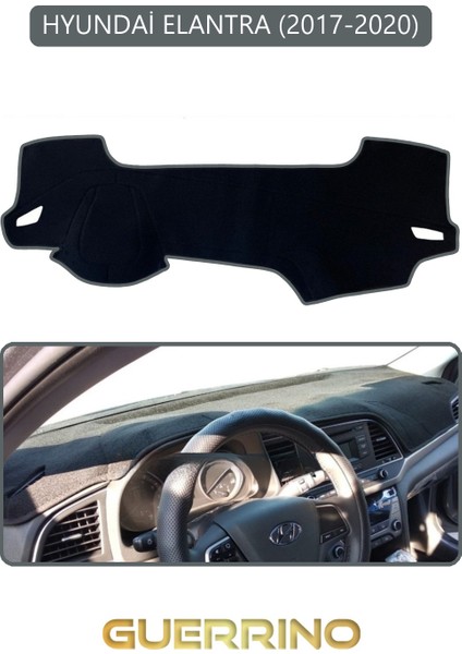 Hyundai Elantra 2017-2020TORPİDO Koruma Halısı Gri Kenar