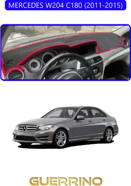 Mercedes W204 C180 2011-2015TORPİDO Koruma Halısı Mavi Kenar