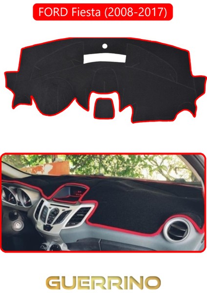 Ford Fiesta (2008-2017)TORPİDO Koruma Halısı Kırmızı Kenar