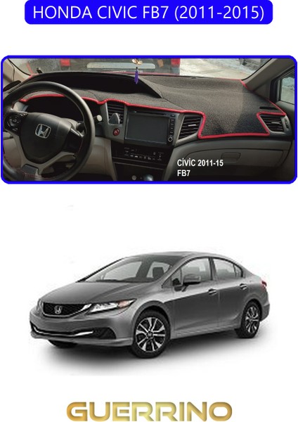 Honda Cıvıc Fb7 2011-2015TORPİDO Koruma Halısı Mavi Kenar