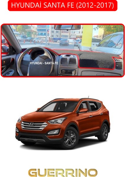 Hyundai Santa Fe 2012-2017TORPİDO Koruma Halısı Kırmızı Kenar
