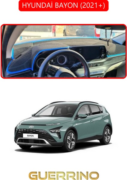 Hyundai Bayon 2021+TORPİDO Koruma Halısı Kırmızı Kenar