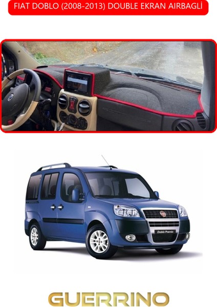 Fıat Doblo 2008-2013 Double Ekrantorpido Koruma Halısı Kırmızı Kenar