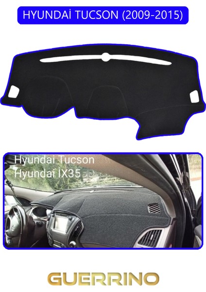 Hyundai Tucson 2009-2015TORPİDO Koruma Halısı Mavi Kenar