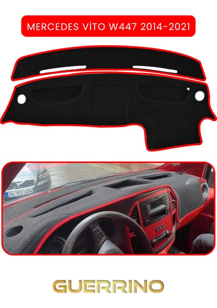 Mercedes Vito W447 2014-2021TORPİDO Koruma Halısı Kırmızı Kenar