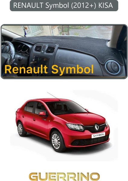 Renault Symbol (2012+) Kısa Torpido Koruma Halısı Gri Kenar