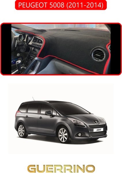 Peugeot 5008 (2011-2014)TORPİDO Koruma Halısı Kırmızı Kenar
