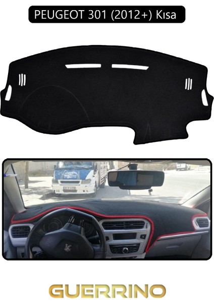 Peugeot 301 (2012+) Torpido Koruma Halısı Siyah Kenar