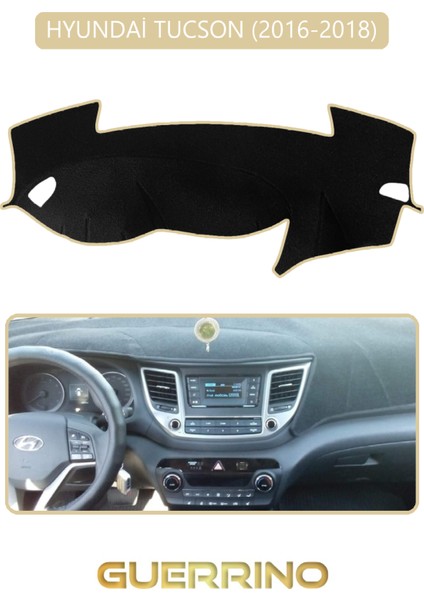 Hyundai Tucson 2016-2018TORPİDO Koruma Halısı Bej Kenar