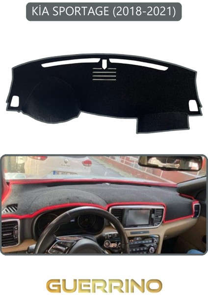 Kia Sportage 2018-2021TORPİDO Koruma Halısı Gri Kenar