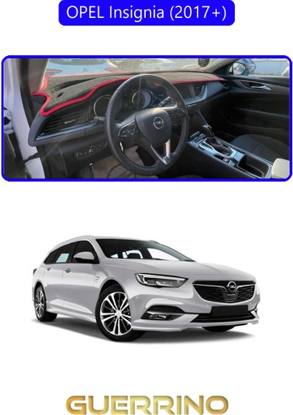 Opel Insignia (2017 + )Torpido Koruma Halısı Mavi Kenar