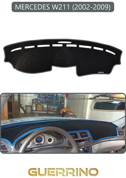 Mercedes W211 2002-2009TORPİDO Koruma Halısı Gri Kenar