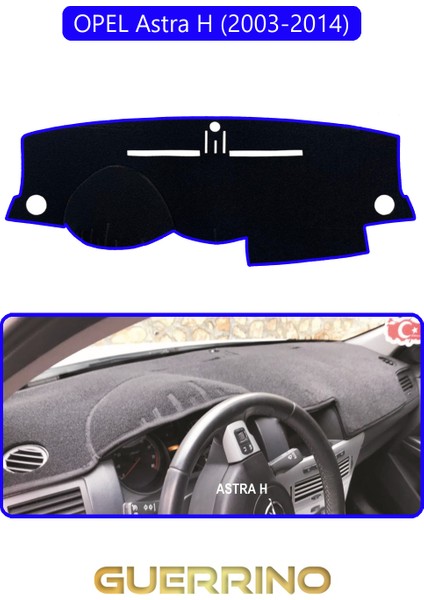 Opel Astra H (2003-2014)TORPİDO Koruma Halısı Mavi Kenar