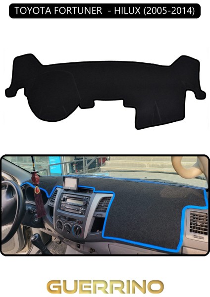 Toyota Fortuner - Hılux 2005-2014TORPİDO Koruma Halısı Siyah Kenar