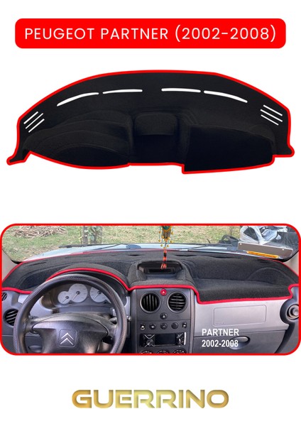 Peugeot Partner (2002-2008)TORPİDO Koruma Halısı Kırmızı Kenar
