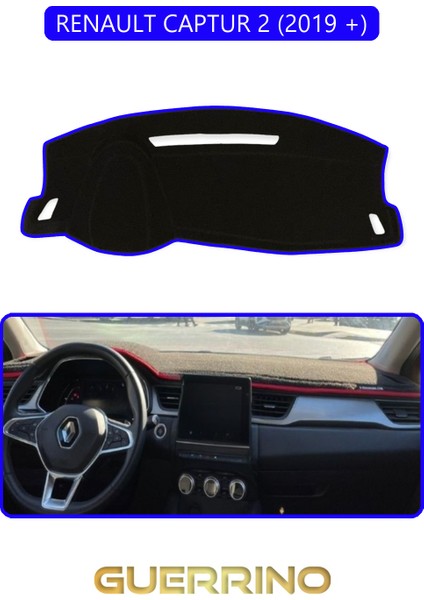 Renault Captur 2 (2019 +)Torpido Koruma Halısı Mavi Kenar