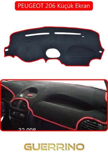 Peugeot 206 Küçük Ekrantorpido Koruma Halısı Kırmızı Kenar