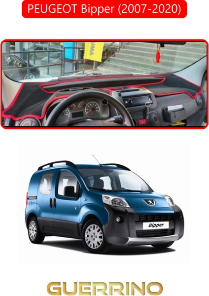 Peugeot Bipper (2007-2020)TORPİDO Koruma Halısı Kırmızı Kenar