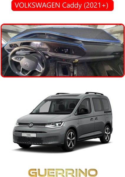 Volkswagen Caddy (2021+) Torpido Koruma Halısı Kırmızı Kenar