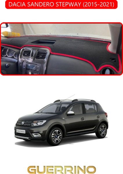 Dacıa Sandero Stepway 2015-2021TORPİDO Koruma Halısı Kırmızı Kenar