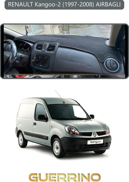 Renault Kangoo-2 (1997-2008) Aırbaglıtorpido Koruma Halısı Gri Kenar