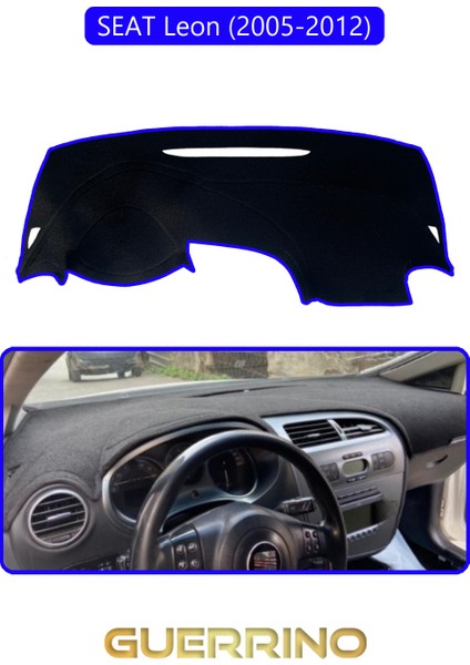 Seat Leon (2005-2012)TORPİDO Koruma Halısı Mavi Kenar