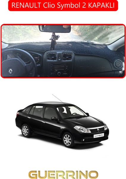 Renault Clio Symbol 2 Kapaklıtorpido Koruma Halısı Kırmızı Kenar