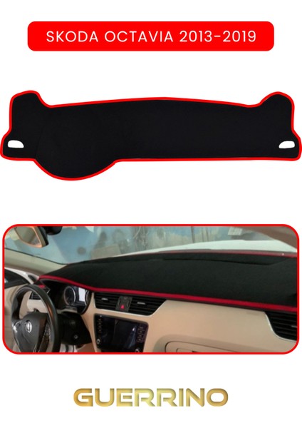Skoda Octavia (2013-2019)TORPİDO Koruma Halısı Kırmızı Kenar