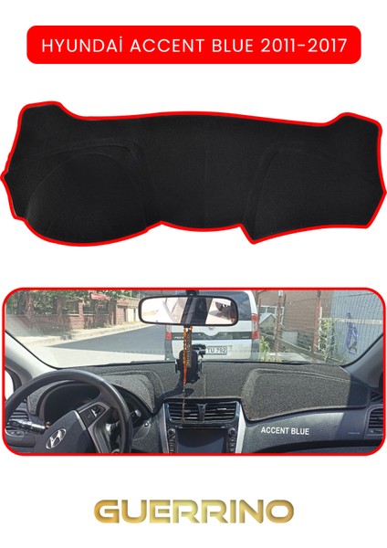 Hyundai Accent Blue 2011-2017TORPİDO Koruma Halısı Kırmızı Kenar