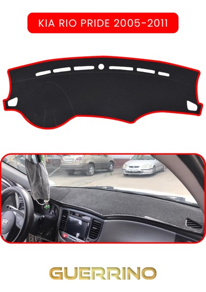 Kia Rio Pride 2005-2011TORPİDO Koruma Halısı Kırmızı Kenar