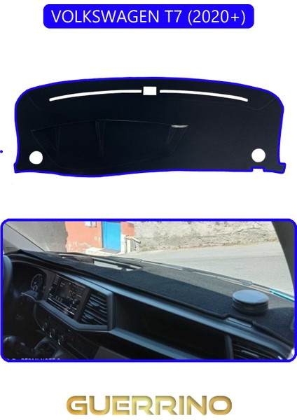 Volkswagen T7 (2020+)TORPİDO Koruma Halısı Mavi Kenar