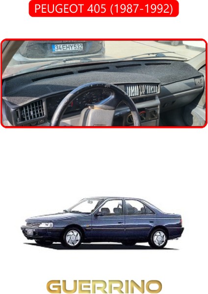 Peugeot 405 (1987-1992) ;torpido Koruma Halısı Kırmızı Kenar