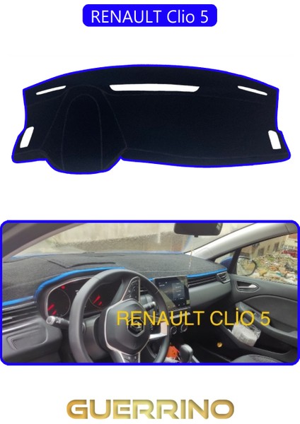 Renault Clio 5torpido Koruma Halısı Mavi Kenar